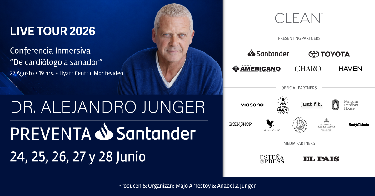 Conferencia del Dr. Alejandro Junger: "De cardiólogo a sanador" en Montevideo