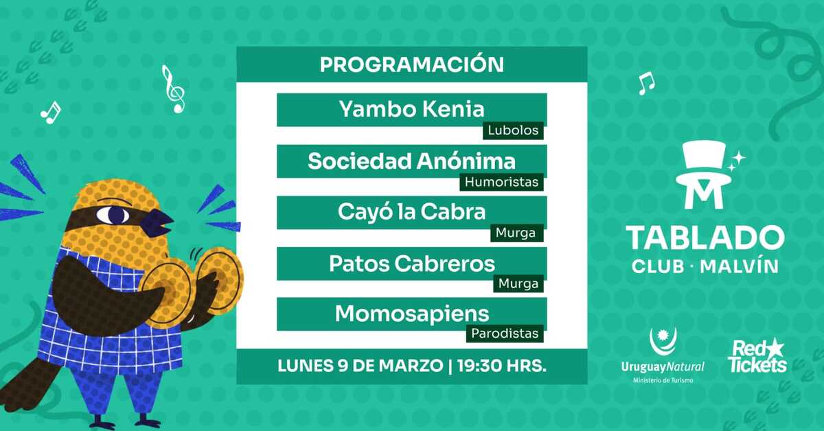 TABLADO CLUB MALVIN - LUNES 09.03 (reprogramación Viernes 06.03)