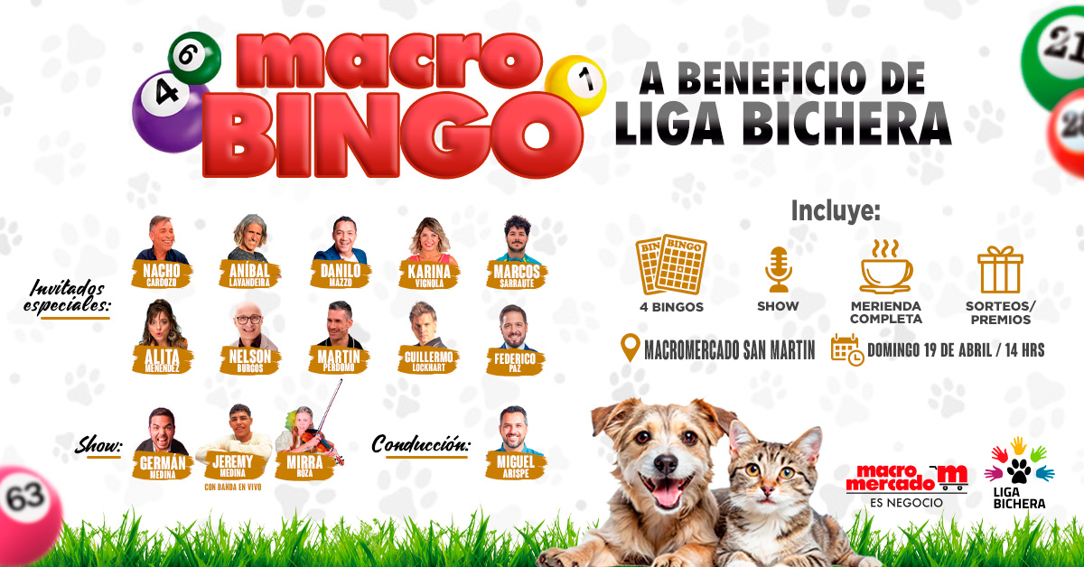 Super Bingo a Beneficio de la Liga Bichera Montevideo 2026