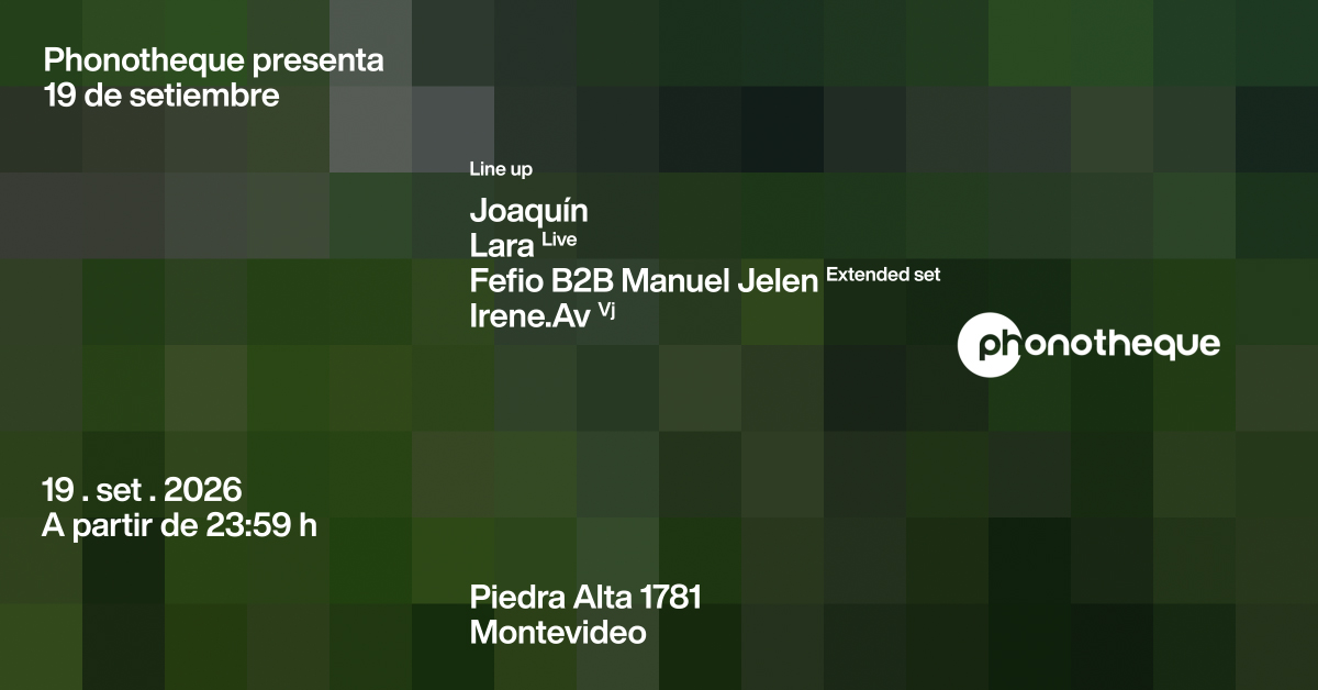 Phonotheque presenta sábado 19 de Septiembre