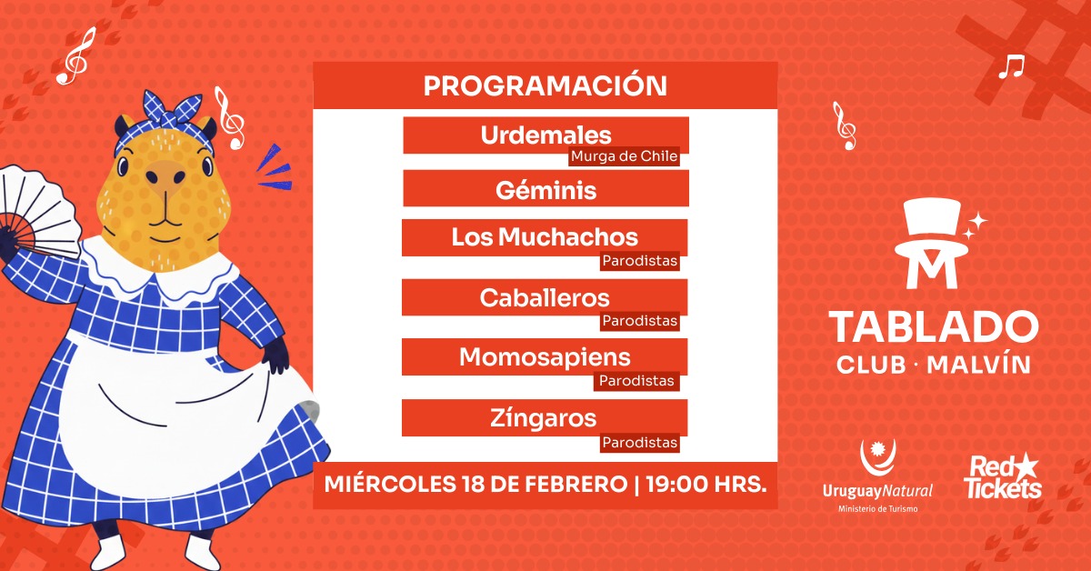 TABLADO CLUB MALVIN - MIÉRCOLES 18.02
